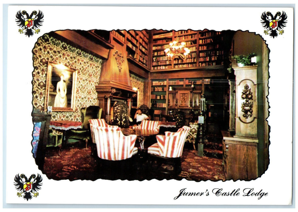 c1920 Jumers Castle Lodge Interior Hotel Restaurant Bettendorf Iowa IA Postcard