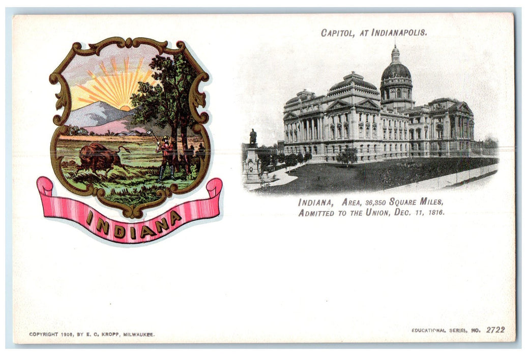 c1905's Capitol Building Tower Composite View Indianapolis Indiana IN Postcard
