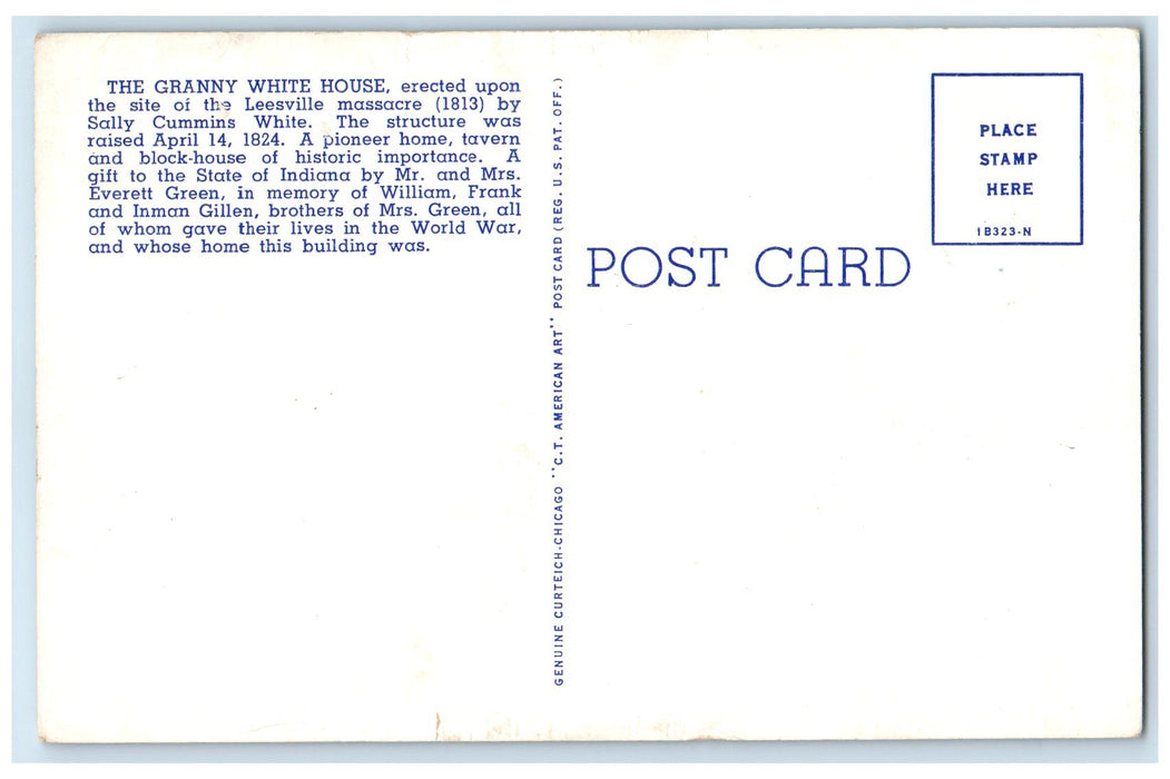 c1950 Pioneer Village Spring Mill State Park Bridge Mitchell Indiana IN Postcard