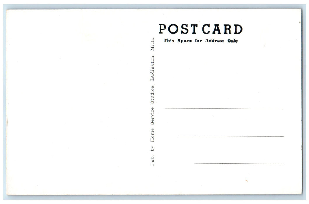 c1950 Brown Food Liquor Airconditioned Restaurant Interior Ludington MI Postcard