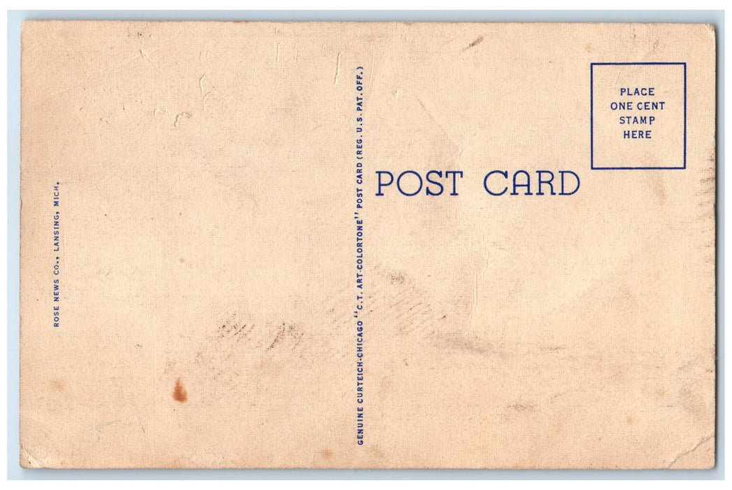 c1940s Sarah Williams Dormitory Scene Michigan State College Lansing MI Postcard
