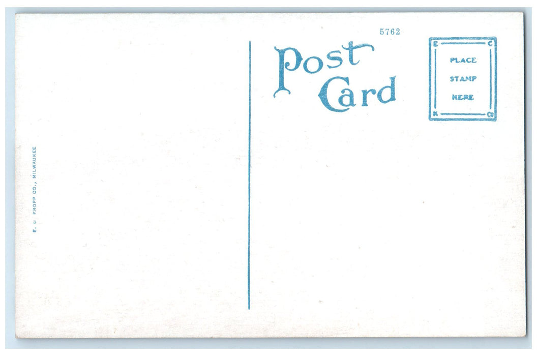 c1950's Catholic School Building Campus Entrance Ludington Michigan MI Postcard