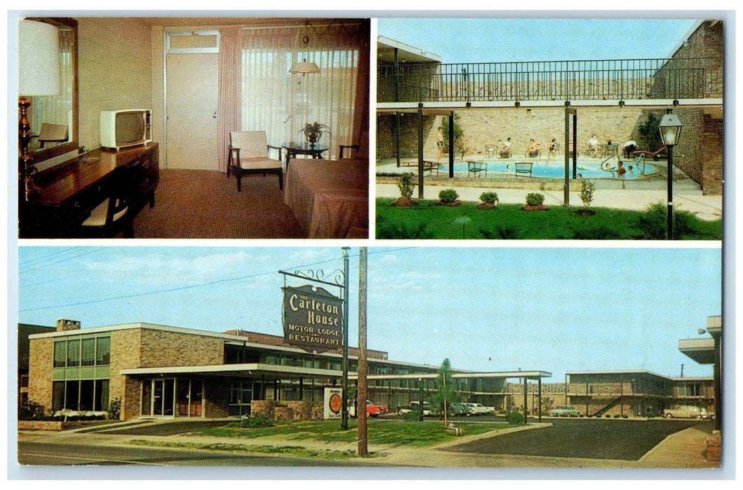 c1960's Sheraton Carleton House Motor Lodge & Restaurant Rocky Mount NC Postcard