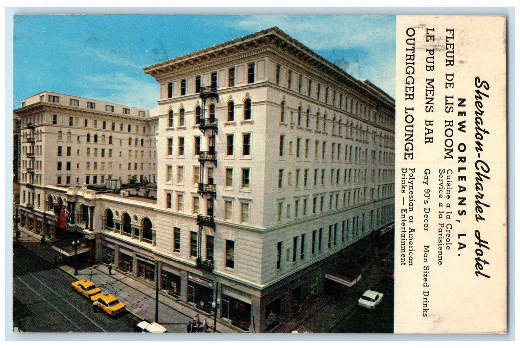 1968 Sheraton Charles Hotel Exterior New Orleans Louisiana LA Posted Postcard