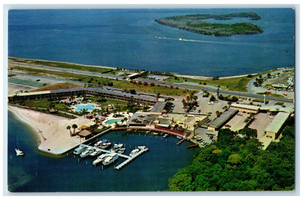 c1960s Sheraton Inn Aerial View St. Petersburg Florida FL Unposted Ship Postcard