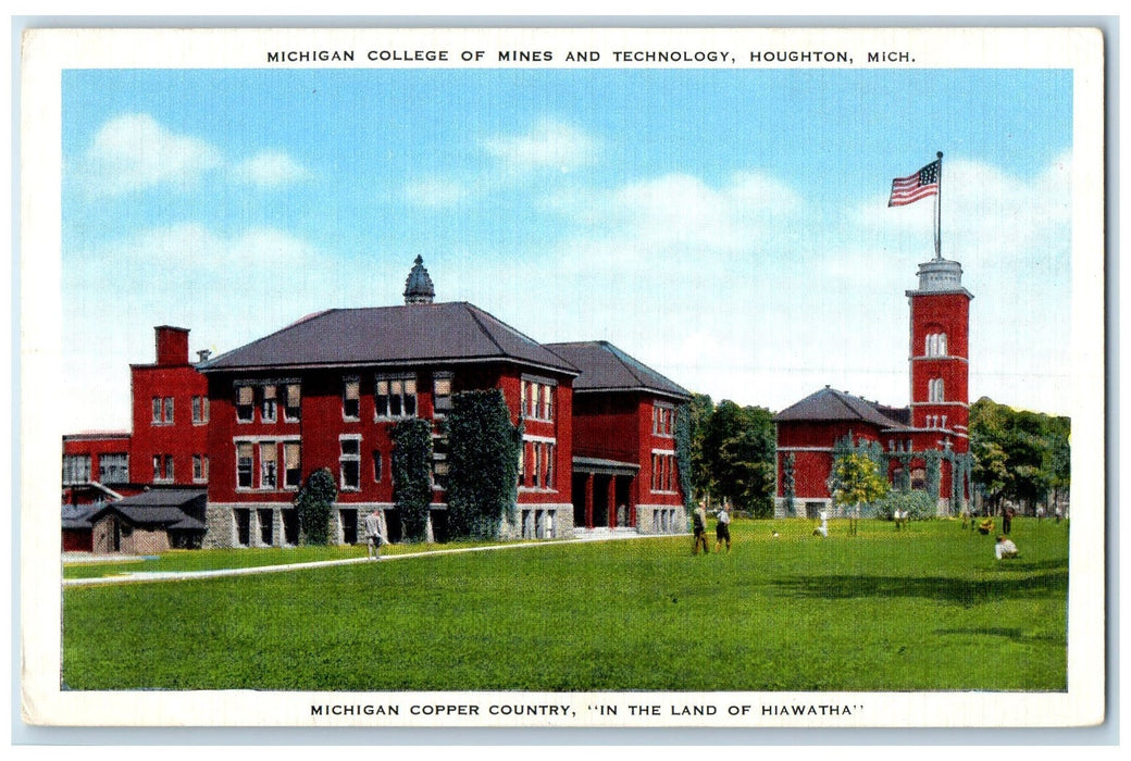c1940's Michigan College Of Mines & Technology Houghton Michigan MI Postcard