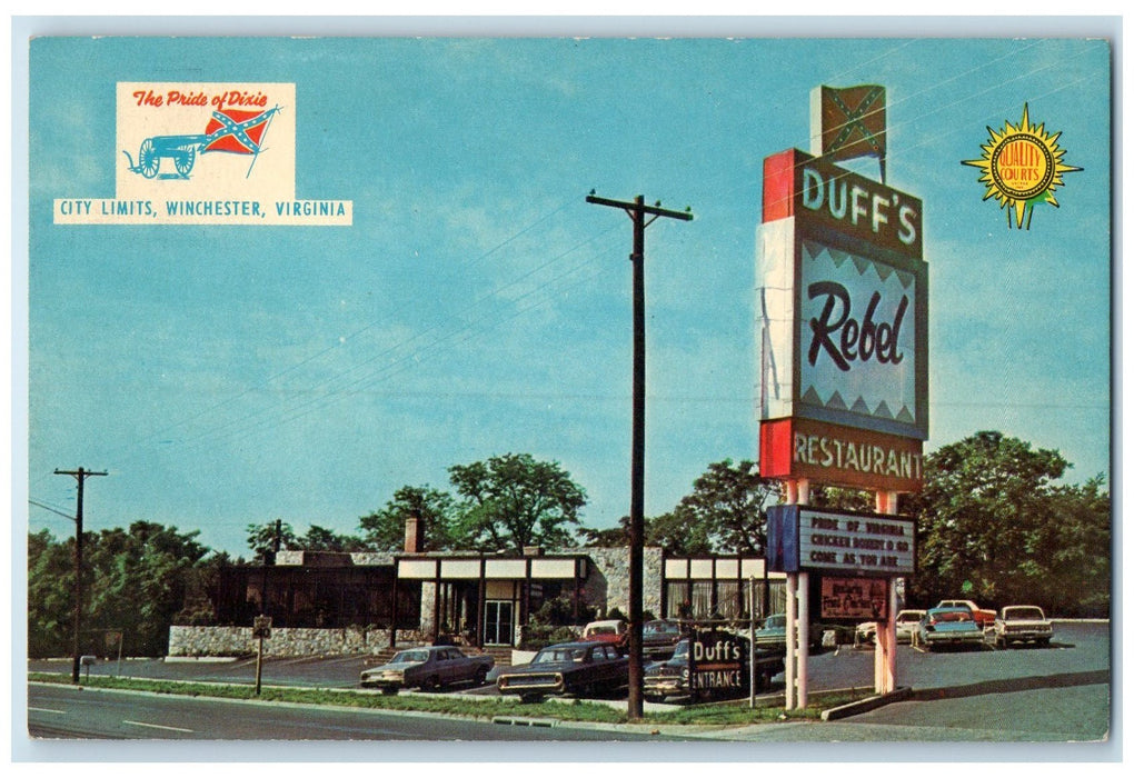 c1960s Duff's Quality Court Resort Motel Scene Winchester Virginia VA Postcard