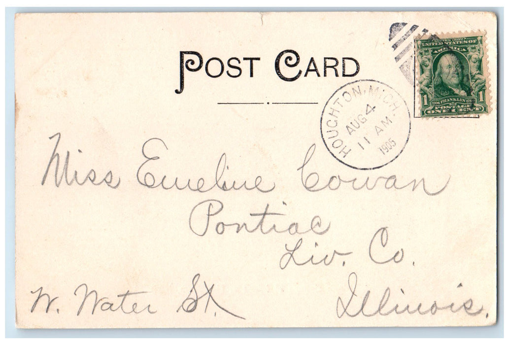 1905 Michigan College Of Mines Buildings Tower Dirt Road Houghton MI Postcard