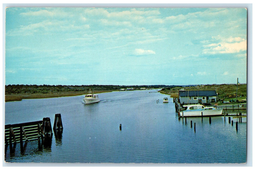 c1960's The Inland Waterway At Holden Beach North Carolina NC Unposted Postcard