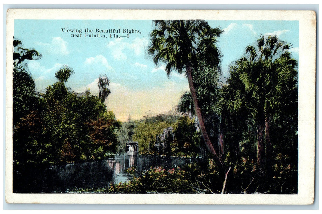c1920's Viewing The Beautiful Sights Near Palatka Florida FL Unposted Postcard