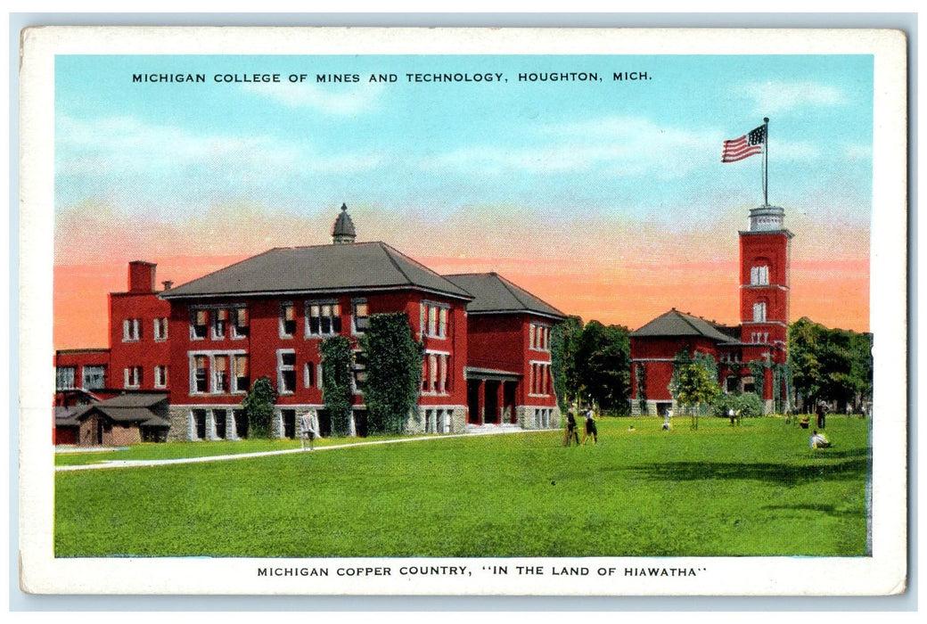 c1920's Michigan College Of Mines And Technology Houghton Michigan MI Postcard