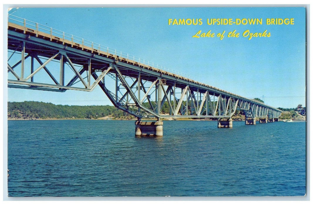 c1960s Famous Upside-Down Bridge Scene Lake Ozarks Missouri MO Unposted Postcard