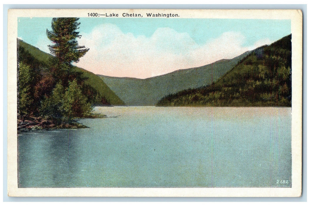 c1920s Lake Chelan Mountains Scene Chelan County Washington WA Unposted Postcard