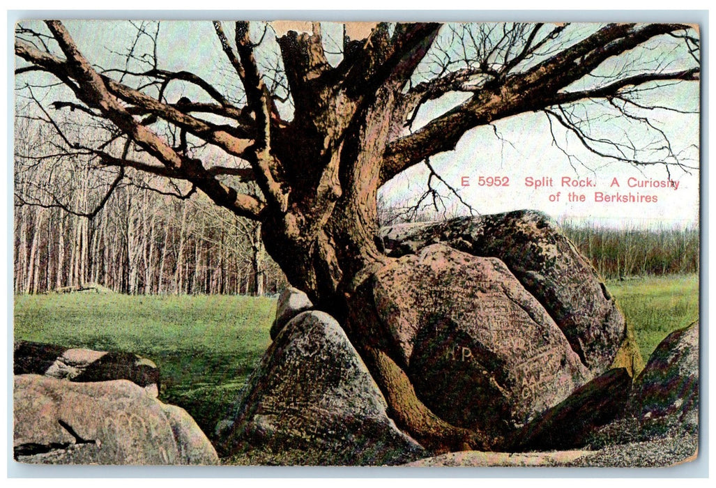 1908 Split Rock A Curiosity Of The Berkshires Massachusetts MA Posted Postcard