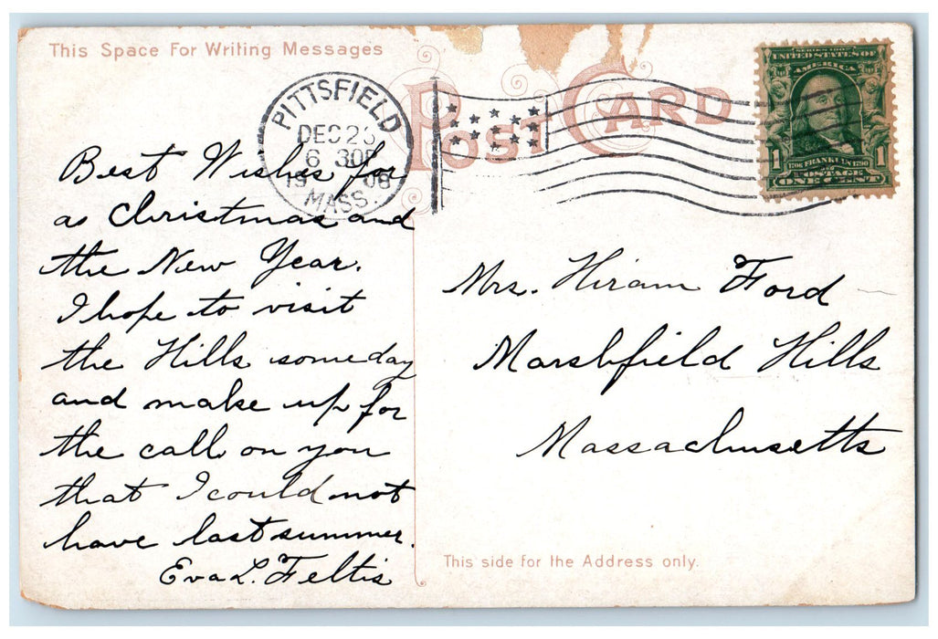 1908 Split Rock A Curiosity Of The Berkshires Massachusetts MA Posted Postcard