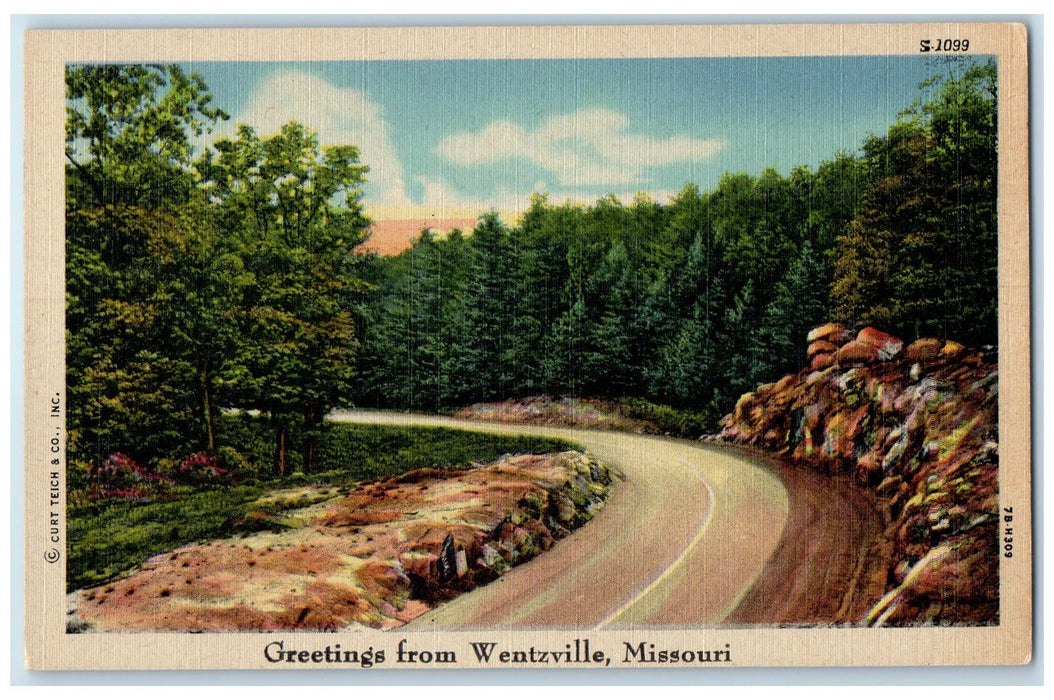 c1910's Greetings From Wentzville Highway Missouri MO Unposted Vintage Postcard