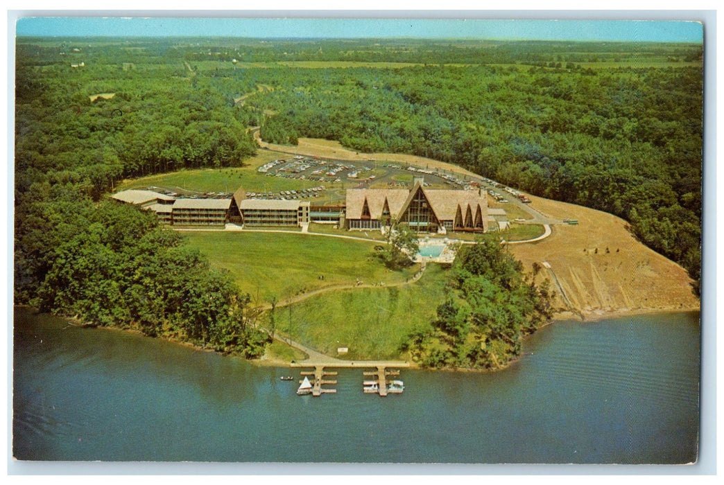 c1960's Hueston Woods State Park Aerial Viewe College Corner Ohio OH Postcard