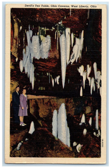 c1940s Devil's Tea Table Ohio Caverns West Liberty Ohio OH Unposted Postcard