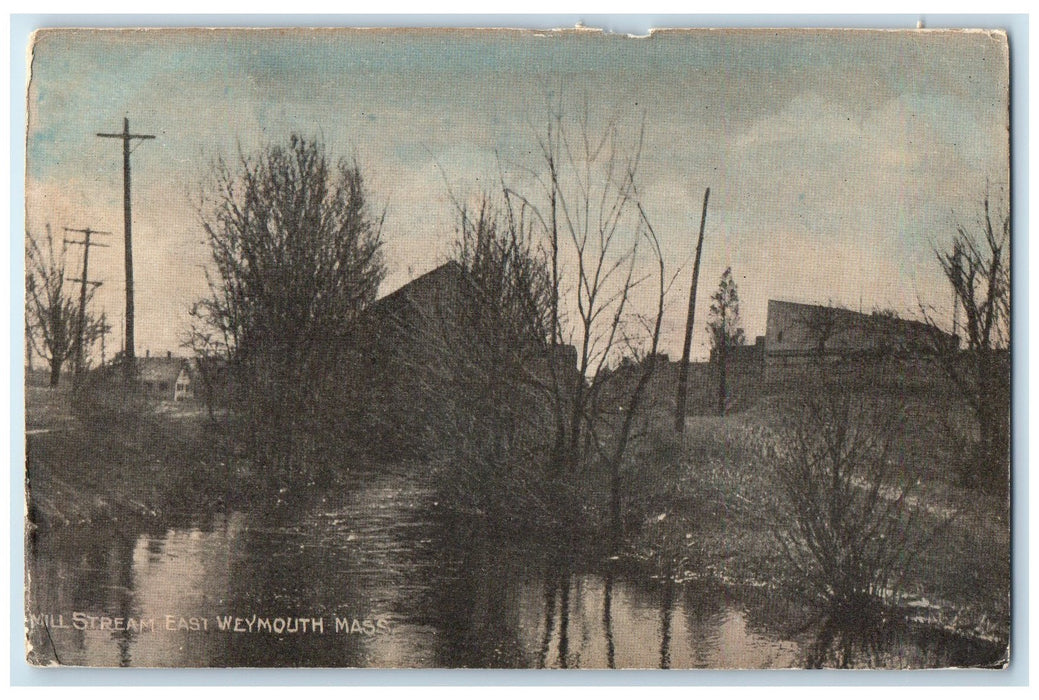 c1910s Millstream Scene East Weymouth Massachusetts MA Unposted Vintage Postcard