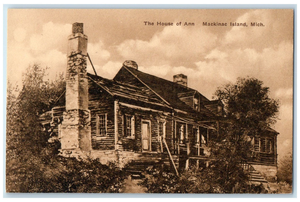 c1940's The House Of Anne Exterior Mackinac Island Michigan MI Unposted Postcard