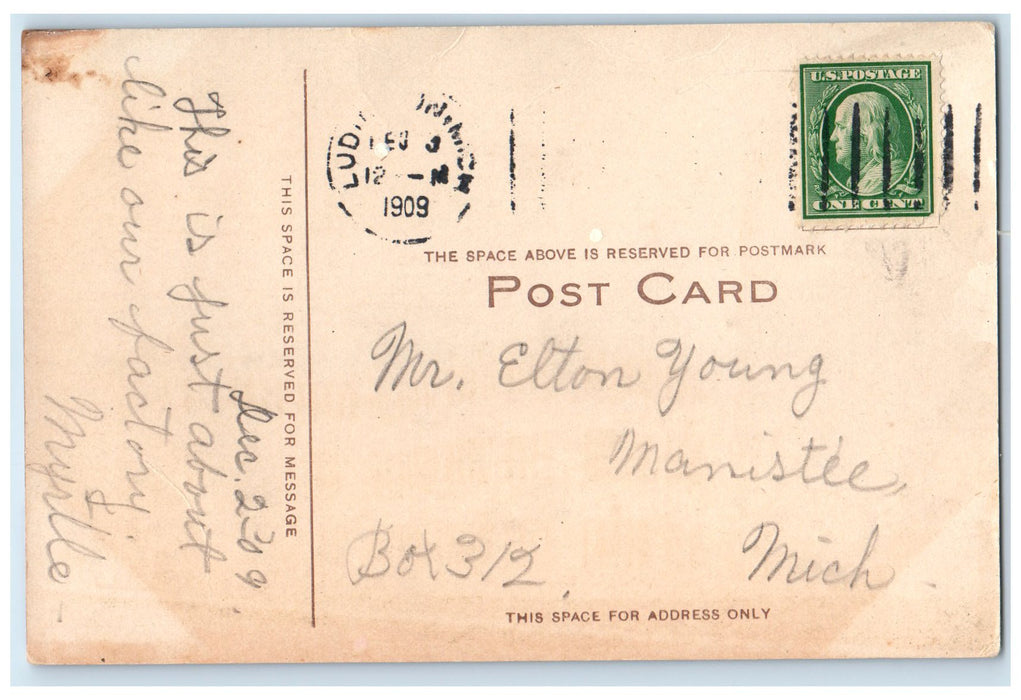 1909 Star Watch Case Factory  Exterior Roadside Ludington Michigan MI Postcard