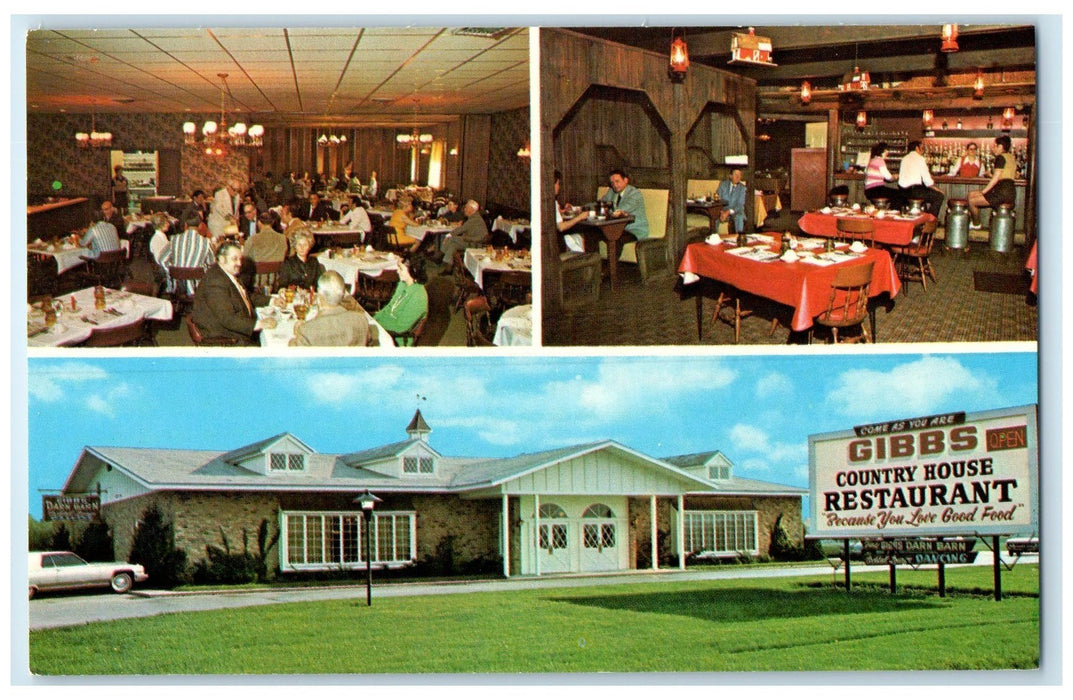 c1960's Gibbs Country House Restaurant Exterior Ludington Michigan MI Postcard