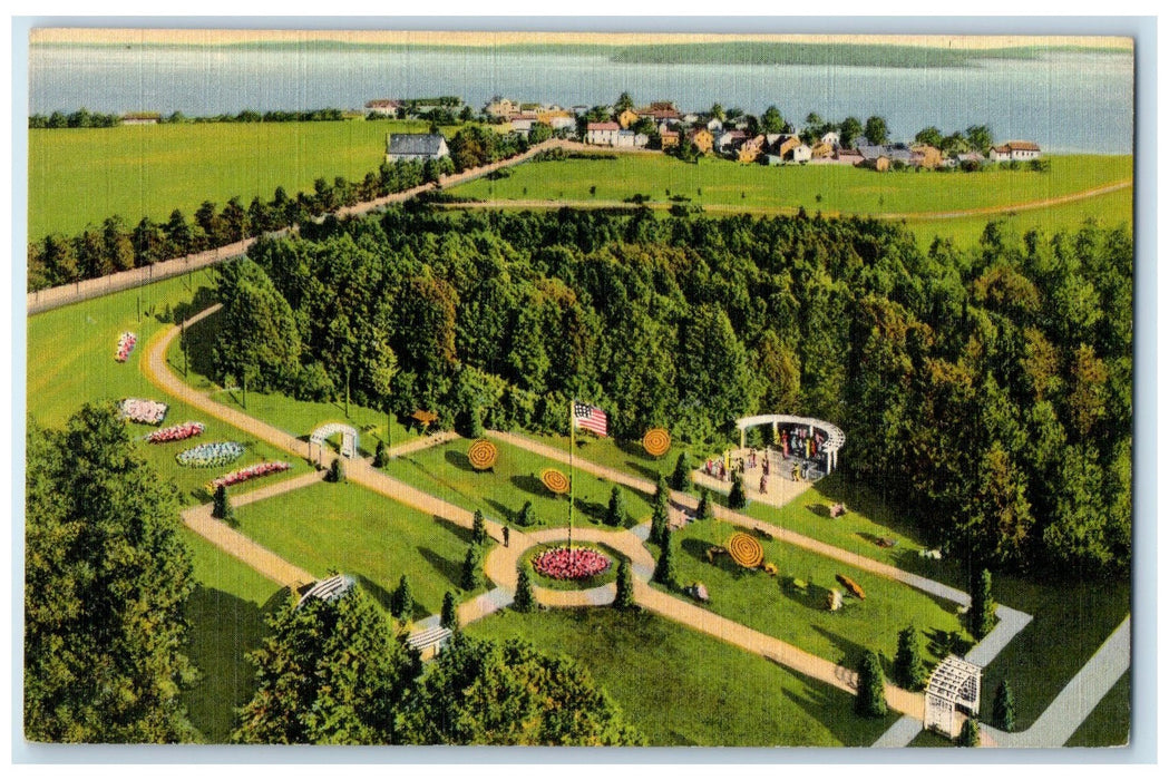 c1920's Tea Garden Grand Hotel Restaurant Mackinac Island Michigan MI Postcard