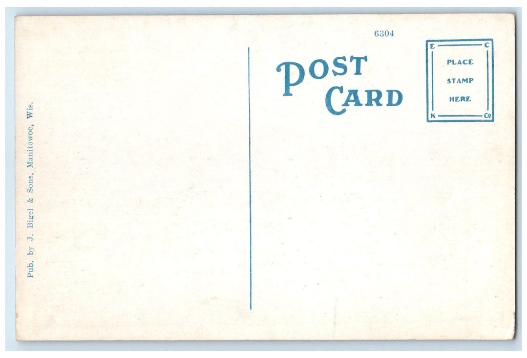 c1920s Carferry Loading Scene Manitowoc Wisconsin WI Unposted Steamship Postcard