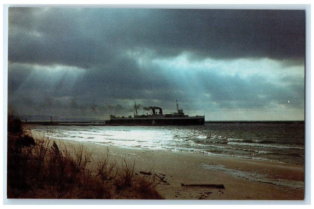 c1920's City Of Milwaukee In Harbor Wisconsin WI Unposted Steamship Postcard