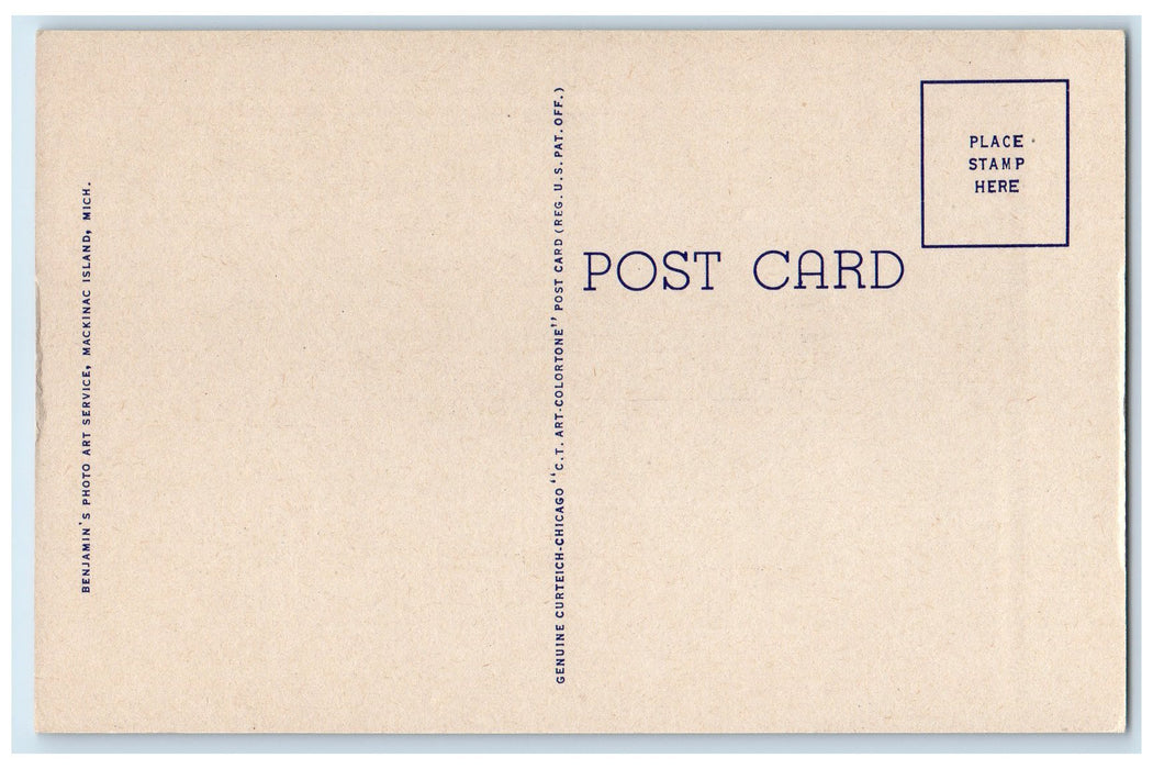 c1940's Algomah II Railway Ferry Mackinaw City And Mackinac Island MI Postcard