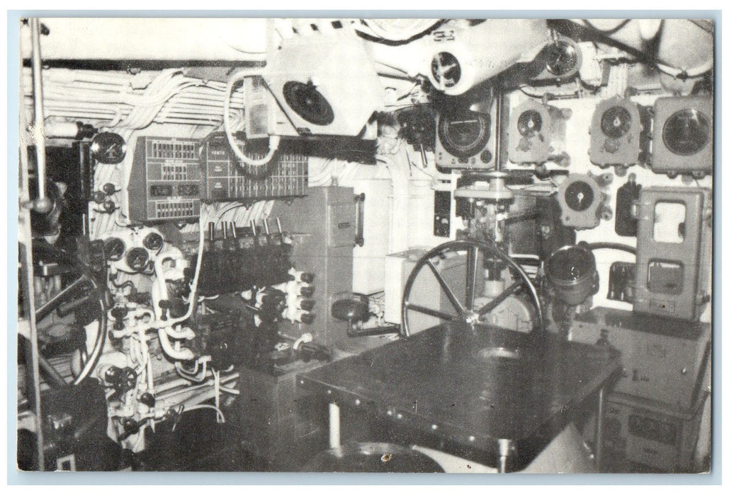c1960s Control Room View USS Silversides SS236 Christmas Tree Unposted Postcard