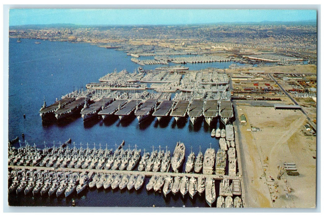 c1960's Naval Ships In Moth Balls At U.S. Naval Station San Diego CA Postcard