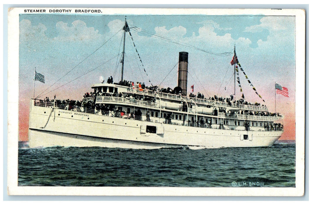 c1920's Steamer Dorothy Bradford Provincetown Massachusetts MA Unposted Postcard