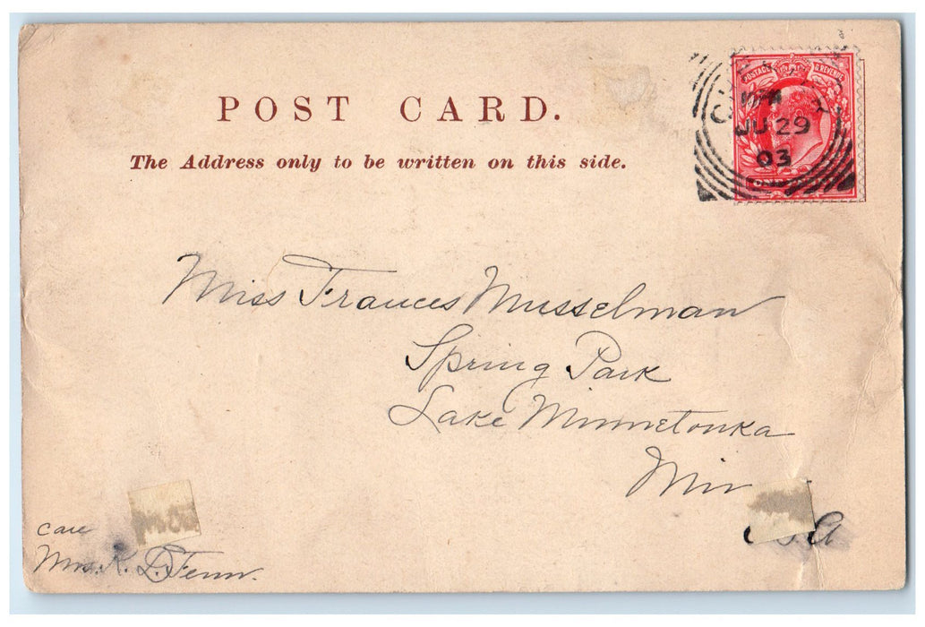 1903 Leyland Line Steamships Scene Chicago Illinois IL Posted Vintage Postcard