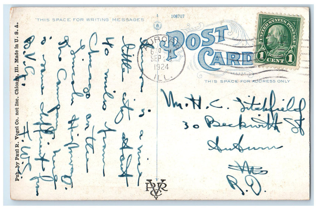 1924 Steamship Christopher Columbus Chicago Illinois IL Posted Vintage Postcard