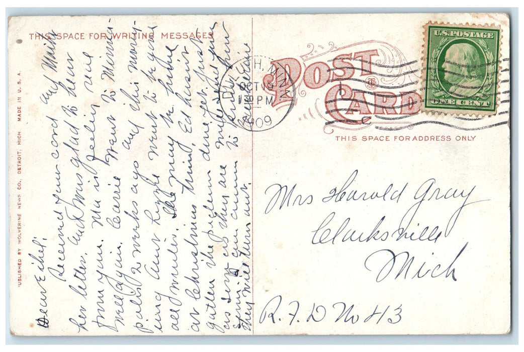 1909 Steamer Western States Scene Duluth Minnesota MN Posted Vintage Postcard