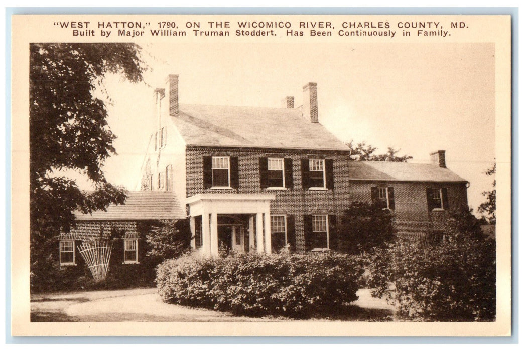 c1940's West Hatton On The Wicomico River Charles County Maryland MD Postcard