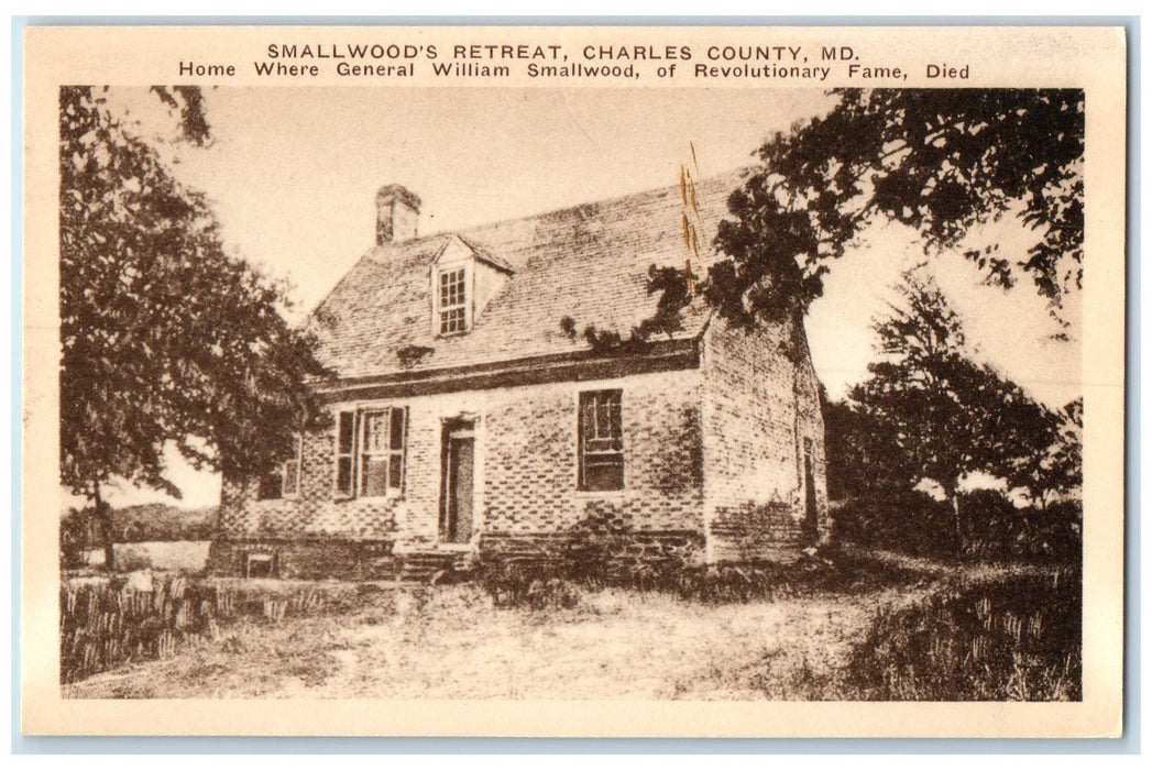 c1940s Smallwood's Retreat Exterior Charles County Maryland MD Unposted Postcard