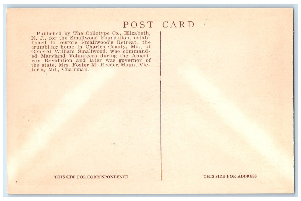 c1940s Smallwood's Retreat Exterior Charles County Maryland MD Unposted Postcard
