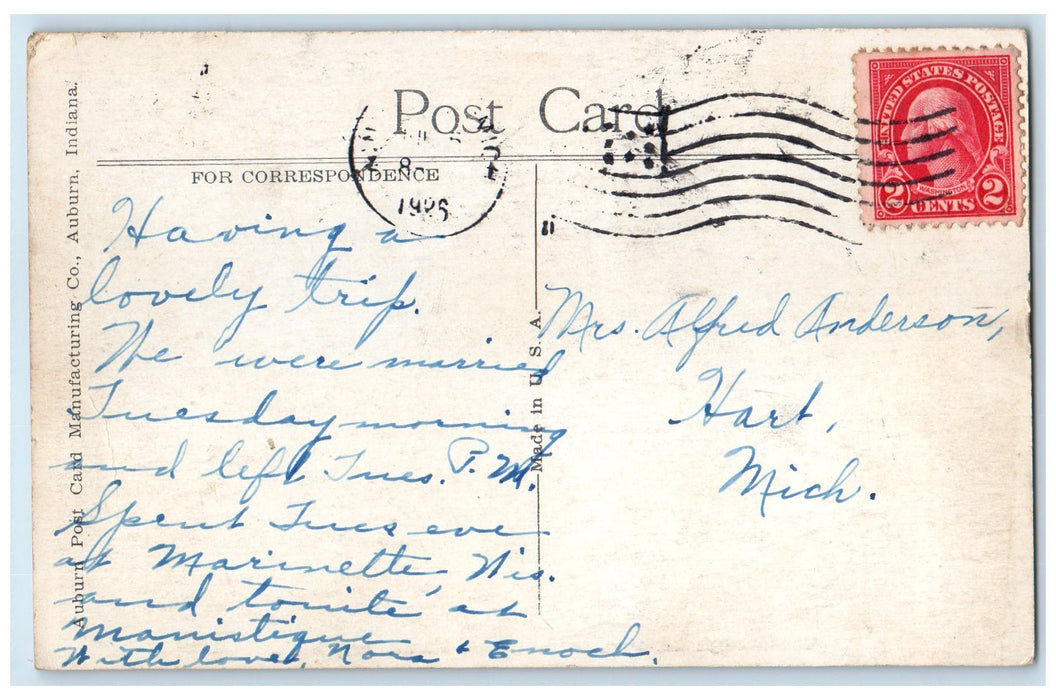 1926 Chesbrough Landing Indian Lake Boats On Shore Line Manistique MI Postcard