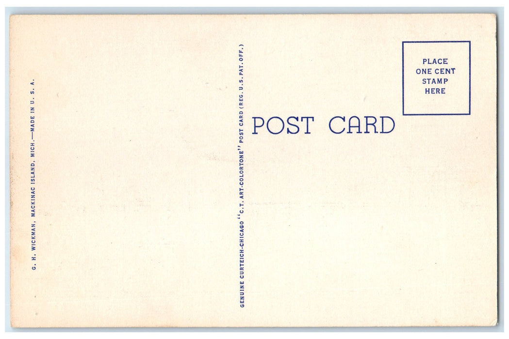 c1940 Michigan State Ferry Dock Clasic Cars Harbor Mackinaw Michigan MI Postcard