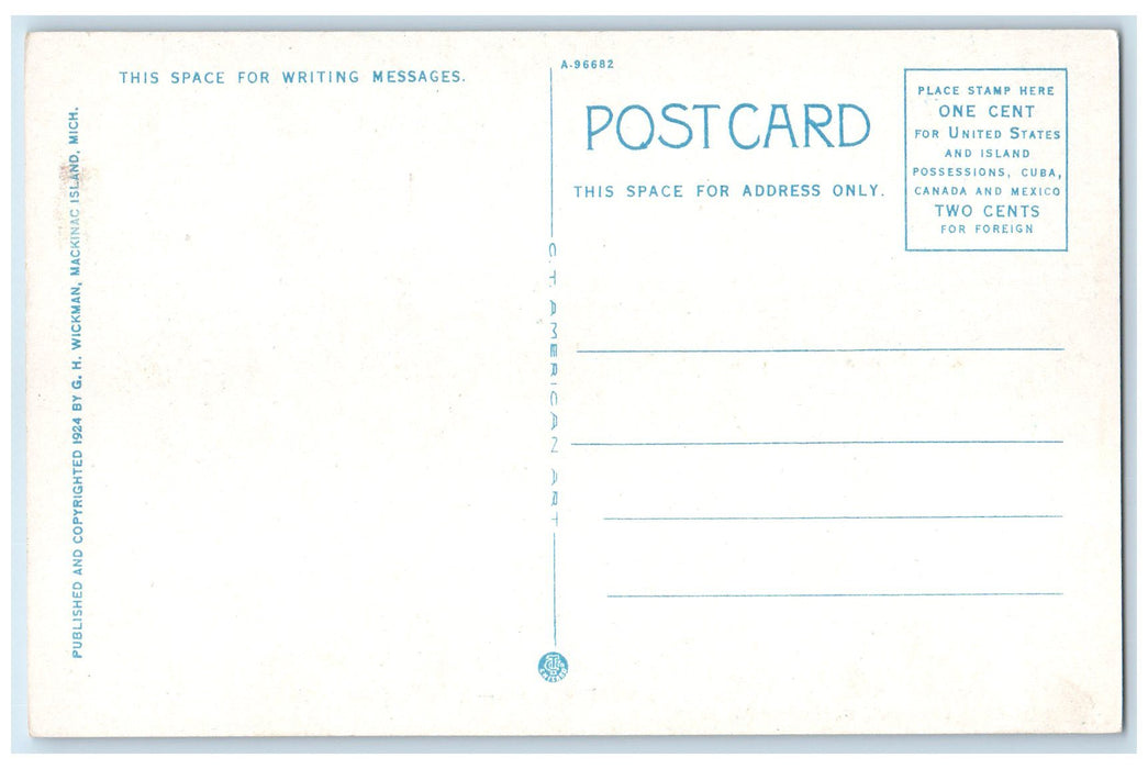 1940 Railway Ferry Docks Harbor Steam Boat Train Unloading Mackinaw MI Postcard