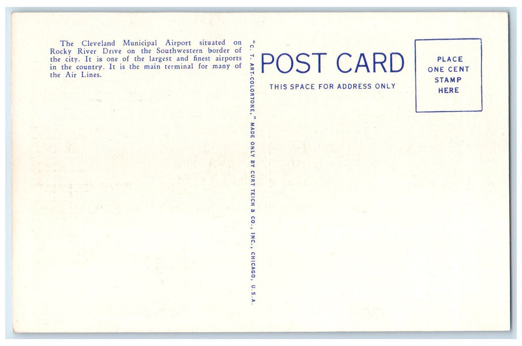c1940's Busy Day At Municipal Airport Buildings Airplanes Cleveland OH Postcard