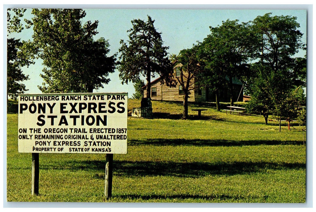 c1960's Old Pony Express Station Hanover Kansas KS Unposted Vintage Postcard