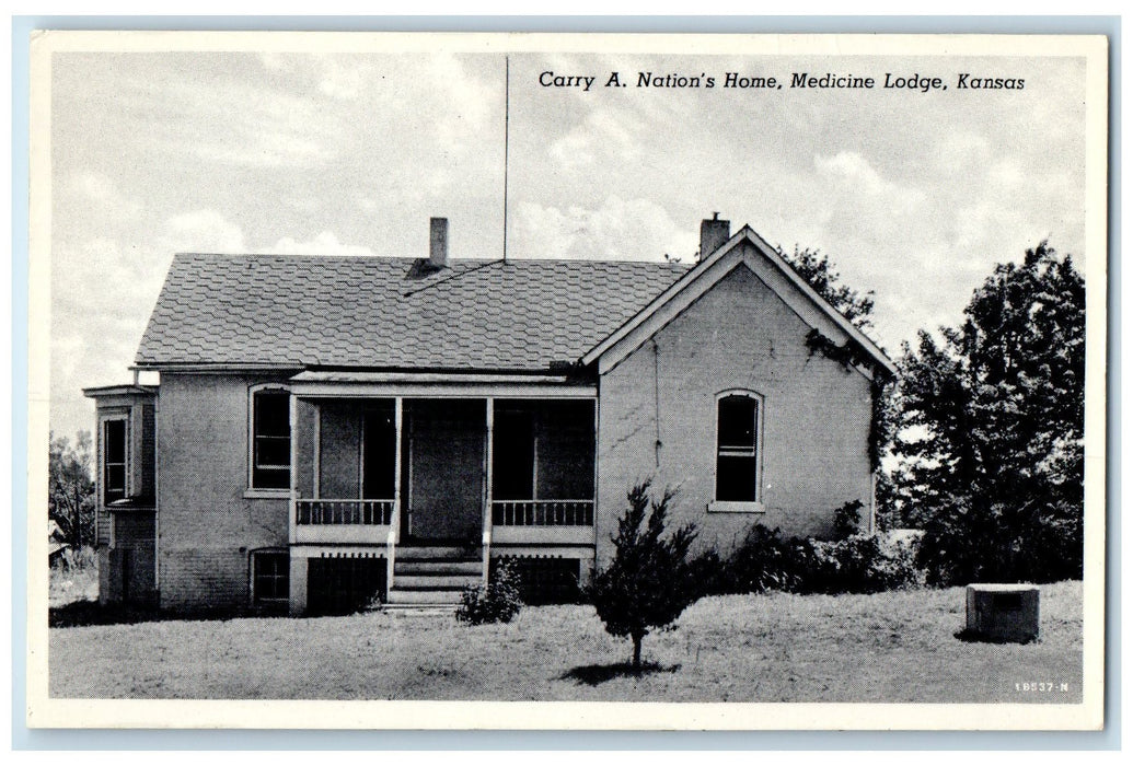 c1960's Carry A. Nation's Home Exterior Scene Medicine Lodge Kansas KS Postcard
