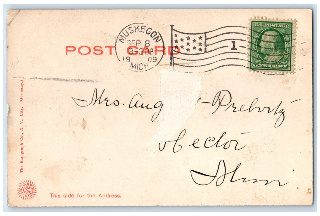 1909 Lake Michigan Park Shore Line Building View Muskegon Michigan MI Postcard
