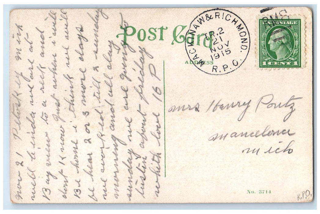 1915 Hackley Manual Training School Campus Building Ground Muskegon MI Postcard
