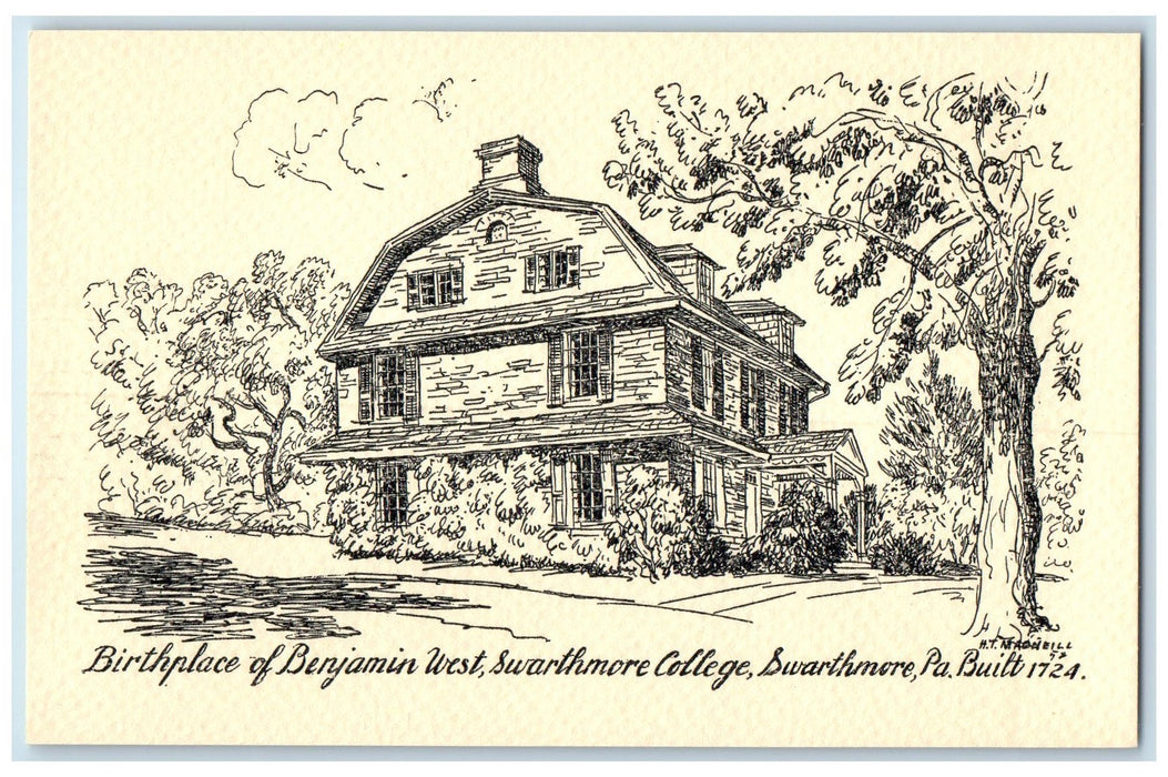 c1940's Swarthmore College Delaware County Pennsylvania PA Unposted Postcard