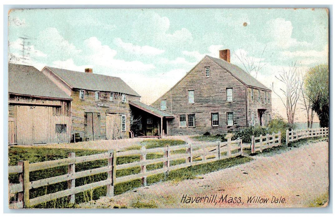 1907 Willow Dale Barns Scene Haverhill Massachusetts MA Posted Vintage Postcard