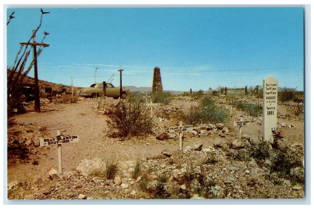 c1960s Boothill Graveyard Scene Tombstone Arizona AZ Unposted Vintage Postcard